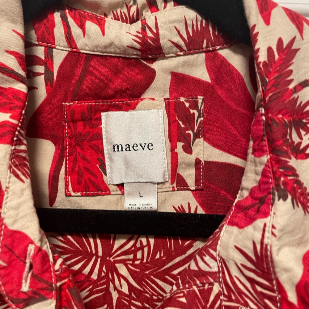 Anthropologie Maeve Bettina Dress with Red Botanical Print - Picture 4 of 6
